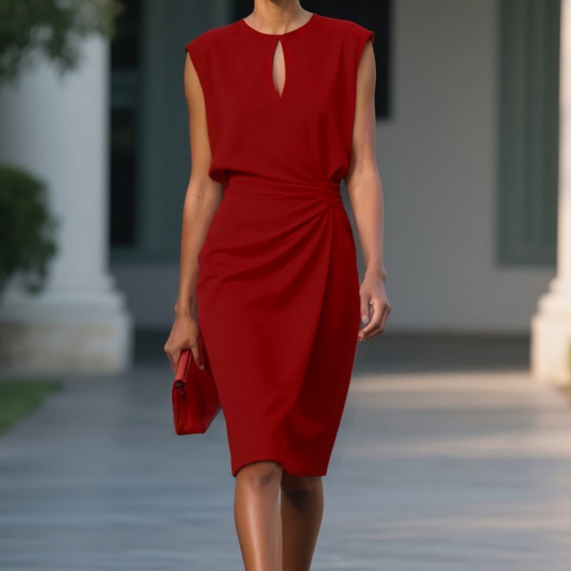 Damen Schlüsselloch Kleid | Elegant Full