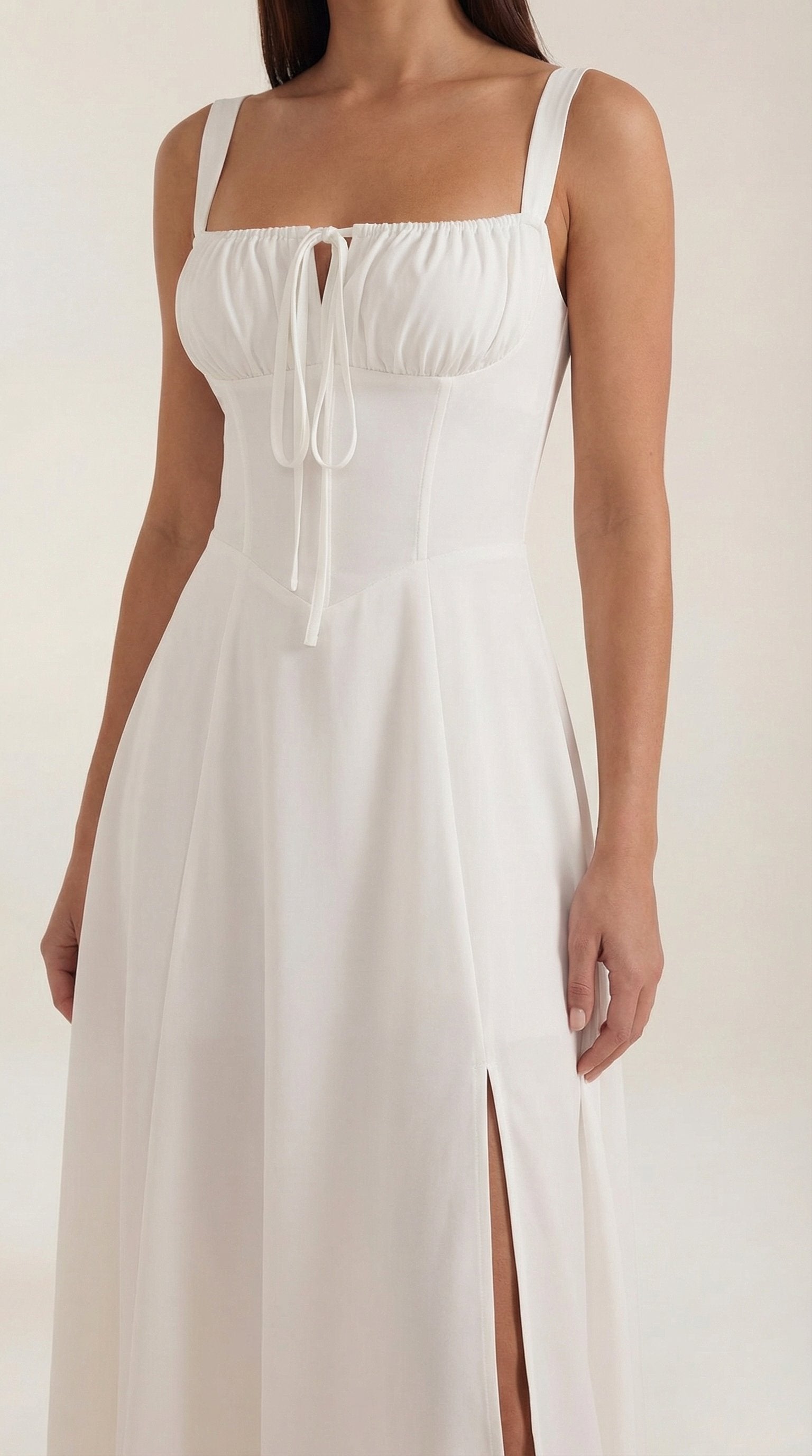 Damen Schnür Midikleid | Ausgestellt Detail