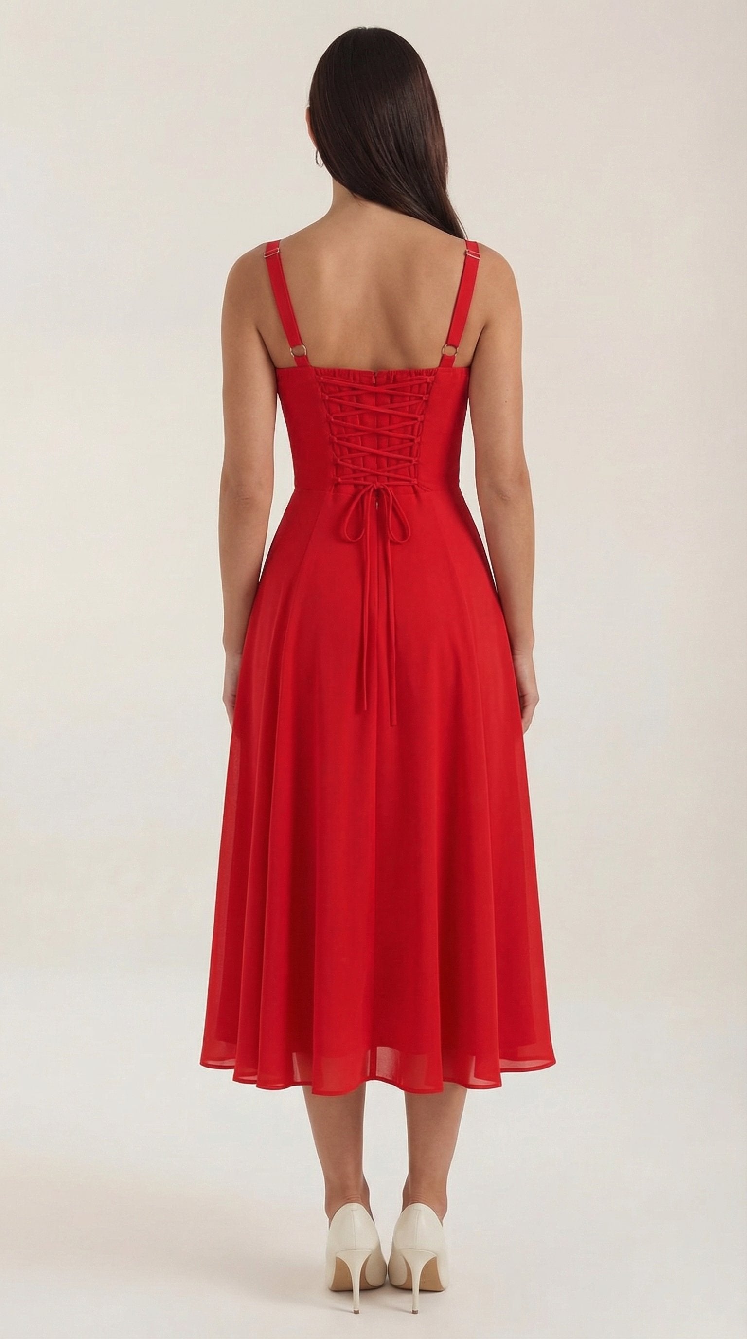 Damen Schnür Midikleid | Ausgestellt View 14