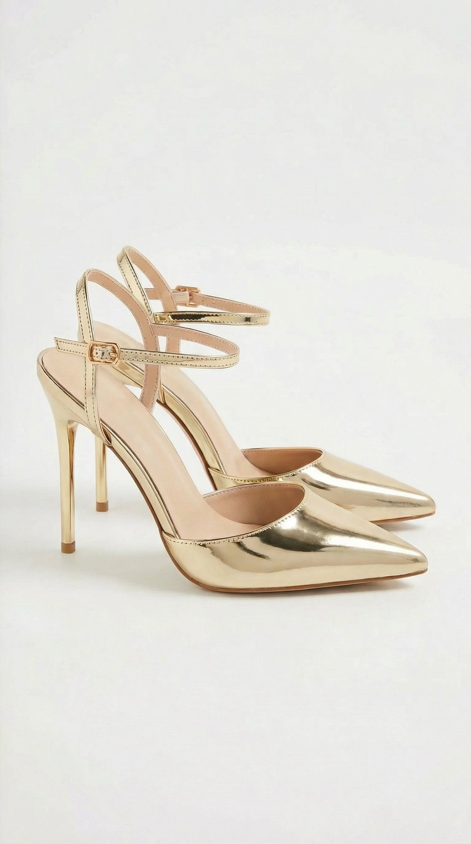 Damen Stiletto Pumps Roségold | Metallicfinish Side