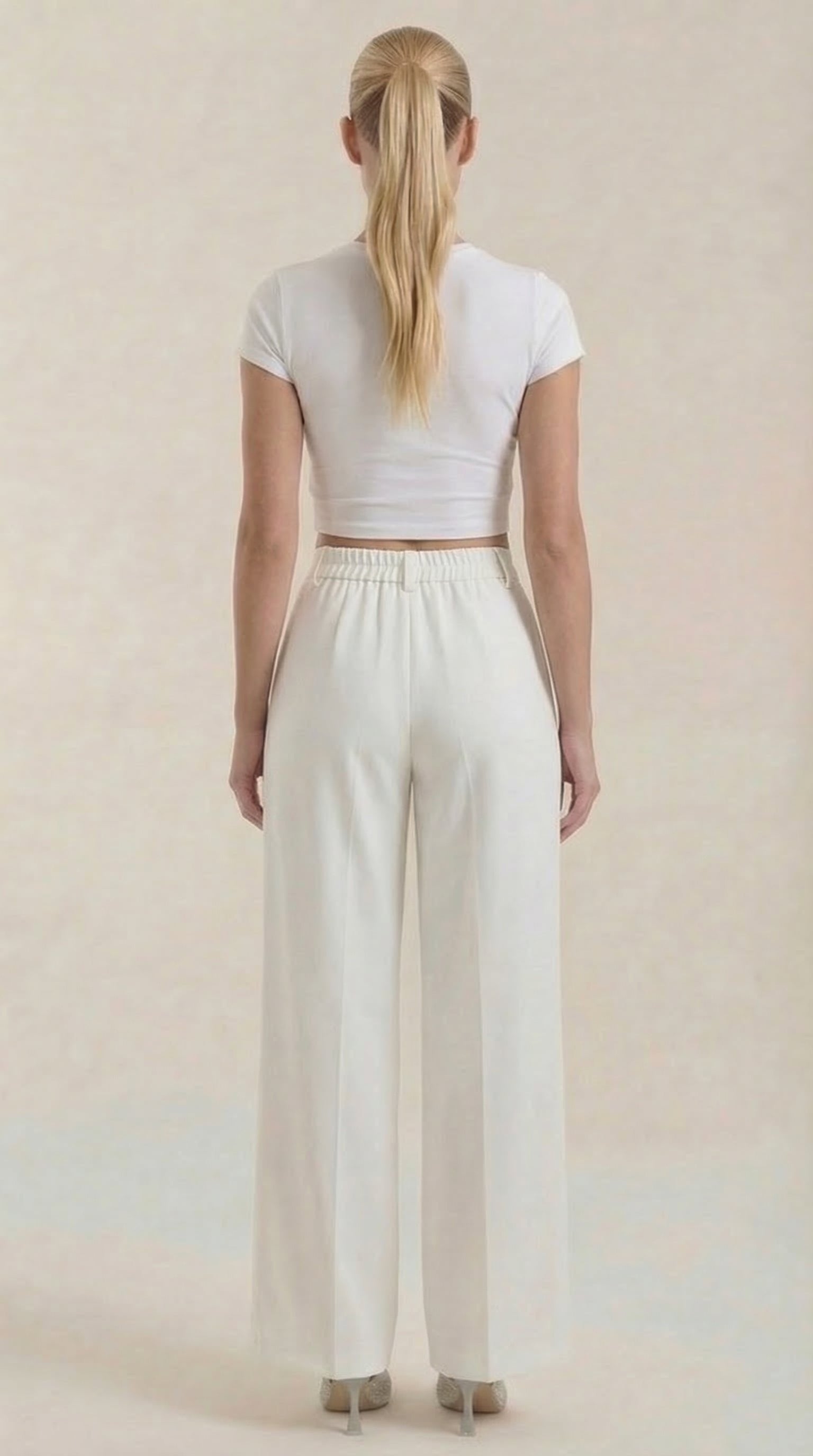 Damen Stoffhose weites Bein | Hoher Bund View 14