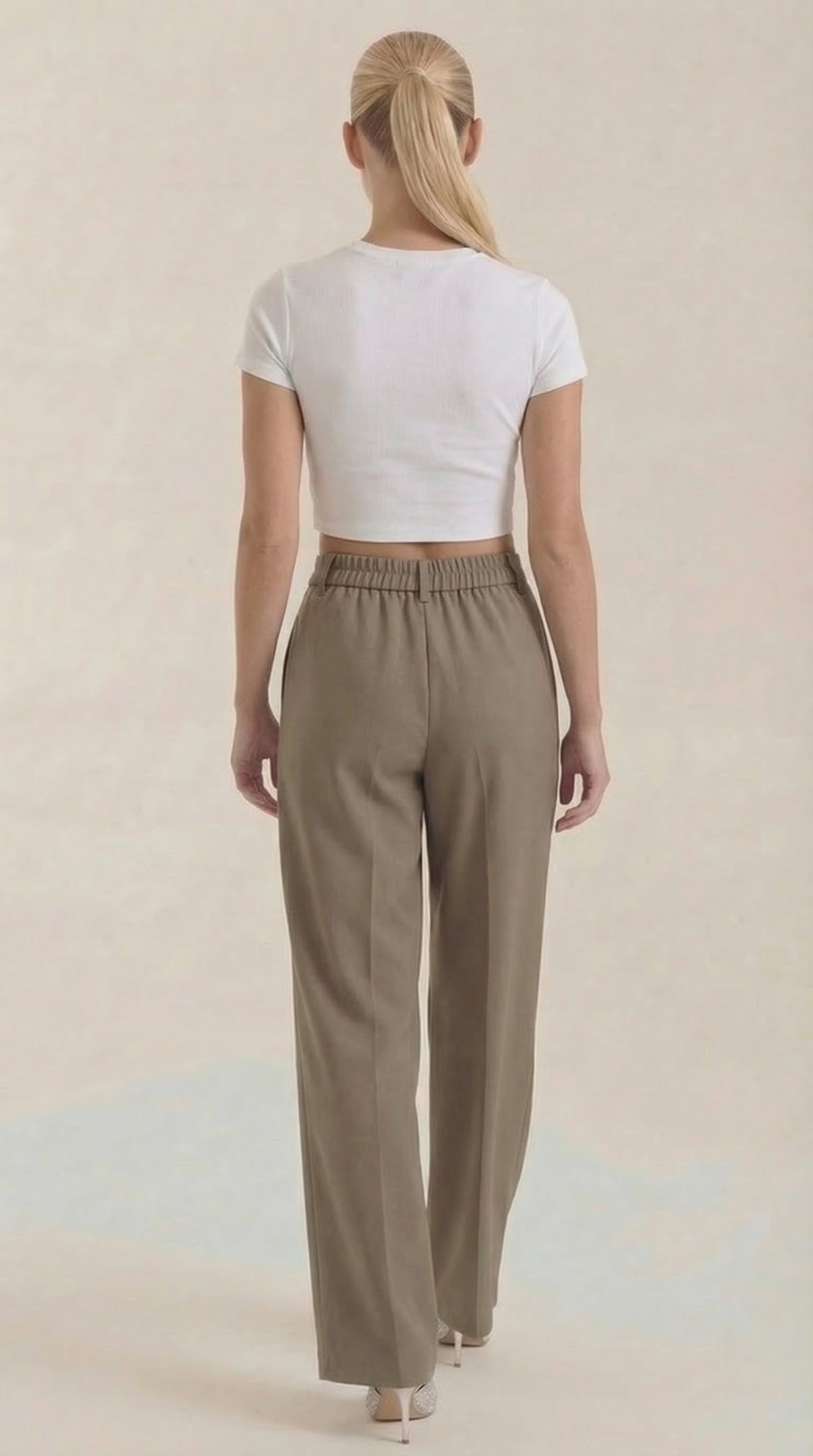 Damen Stoffhose weites Bein | Hoher Bund View 24