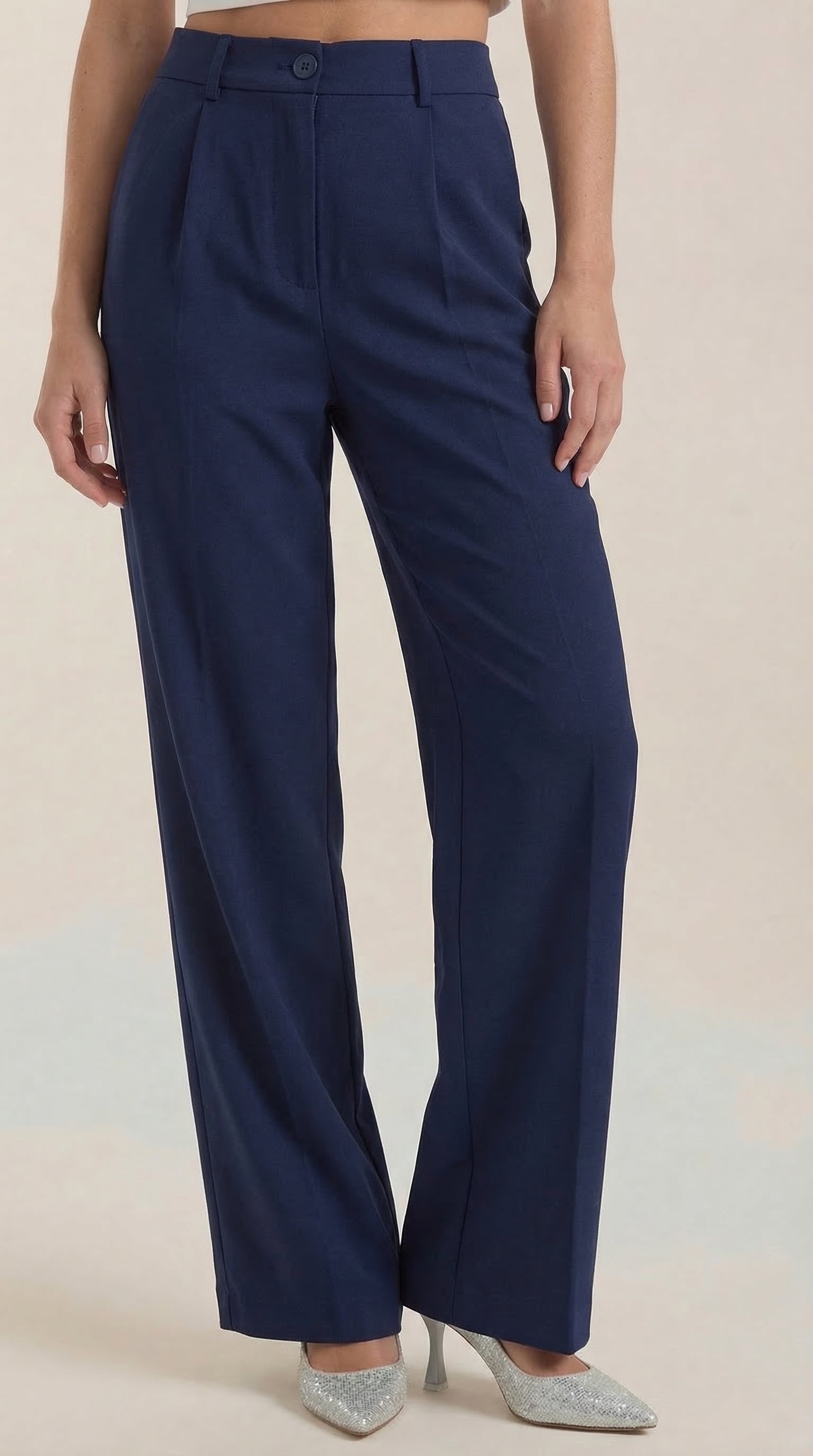 Damen Stoffhose weites Bein | Hoher Bund View 33