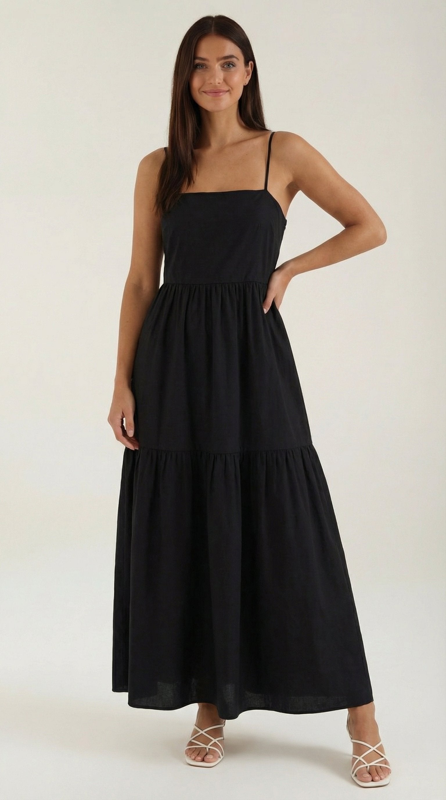 Damen Stufensaum Maxikleid | Rückenfrei Hero