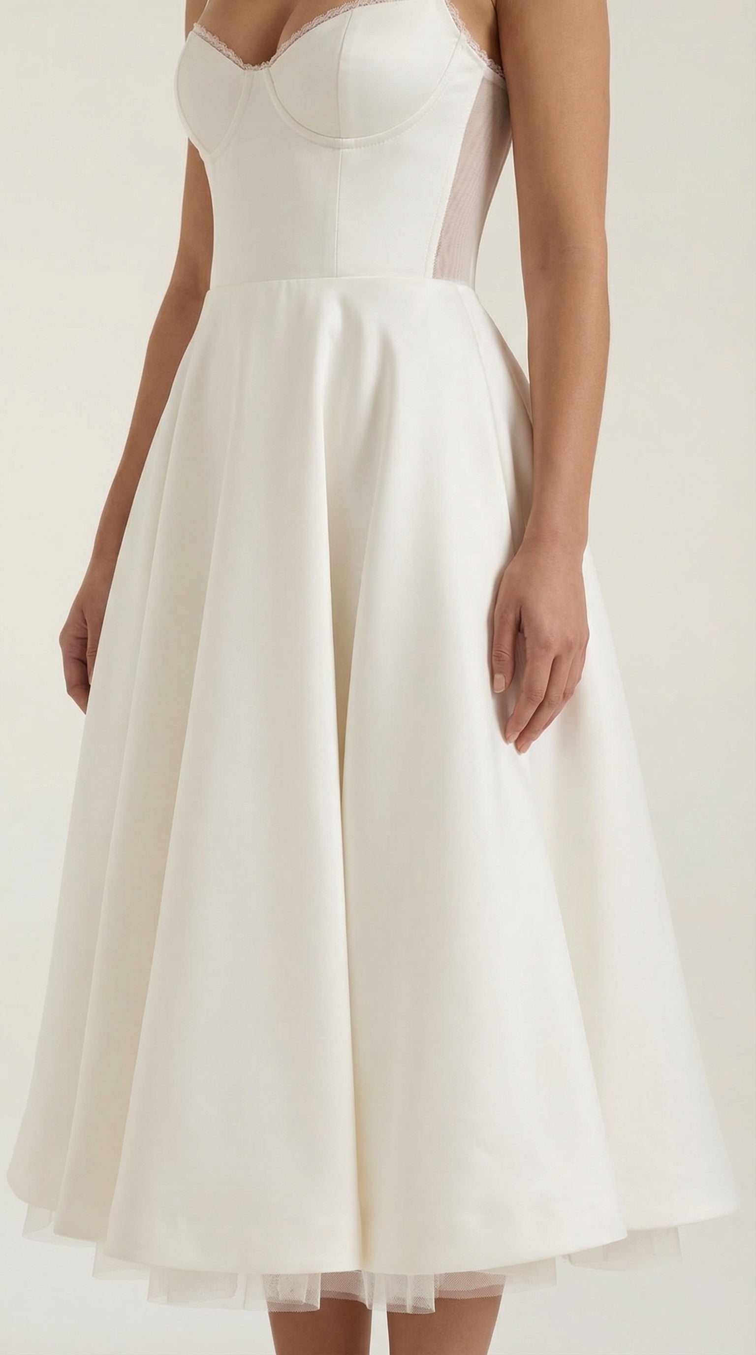 Damen Tüll Midikleid Korsett | Ausgestellt Detail