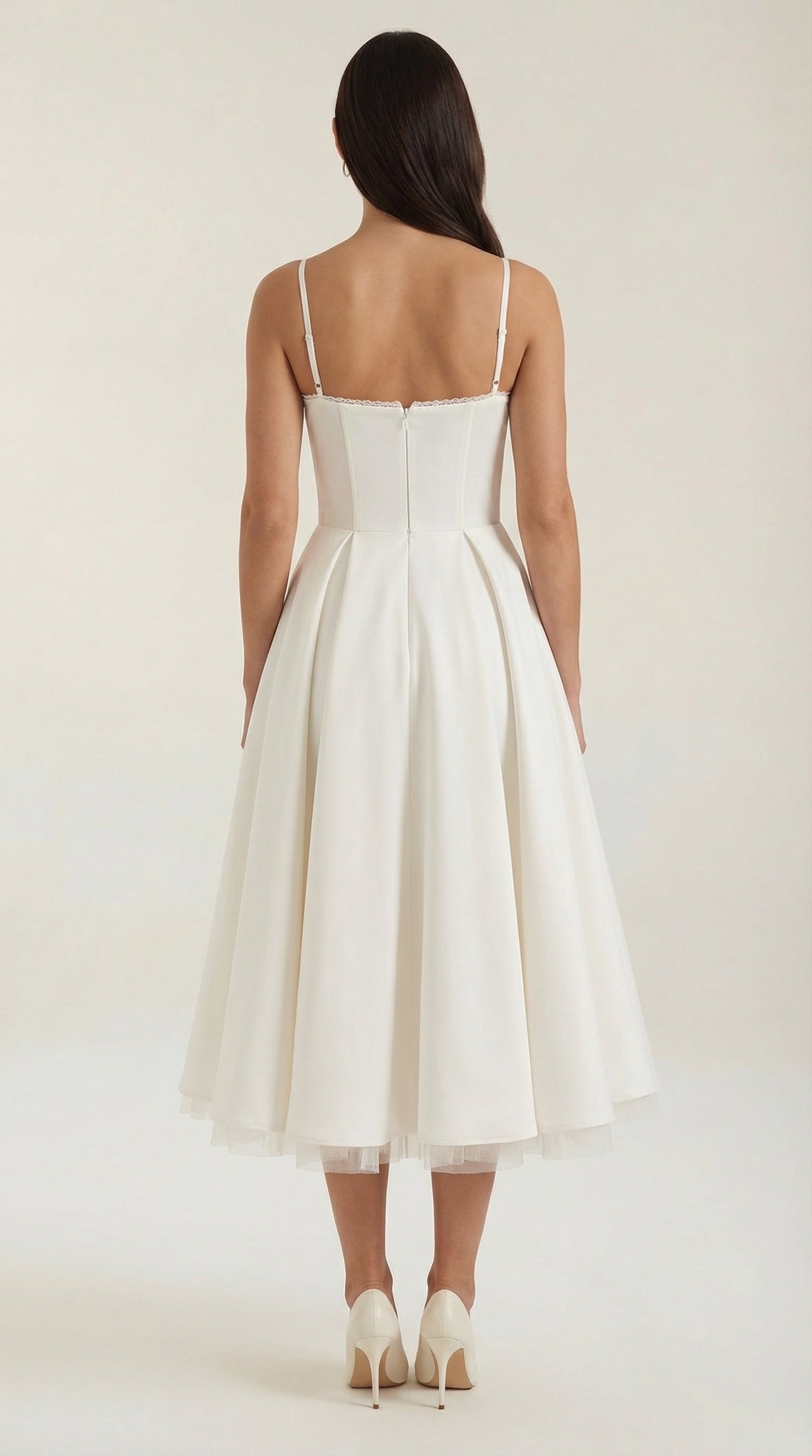 Damen Tüll Midikleid Korsett | Ausgestellt Side