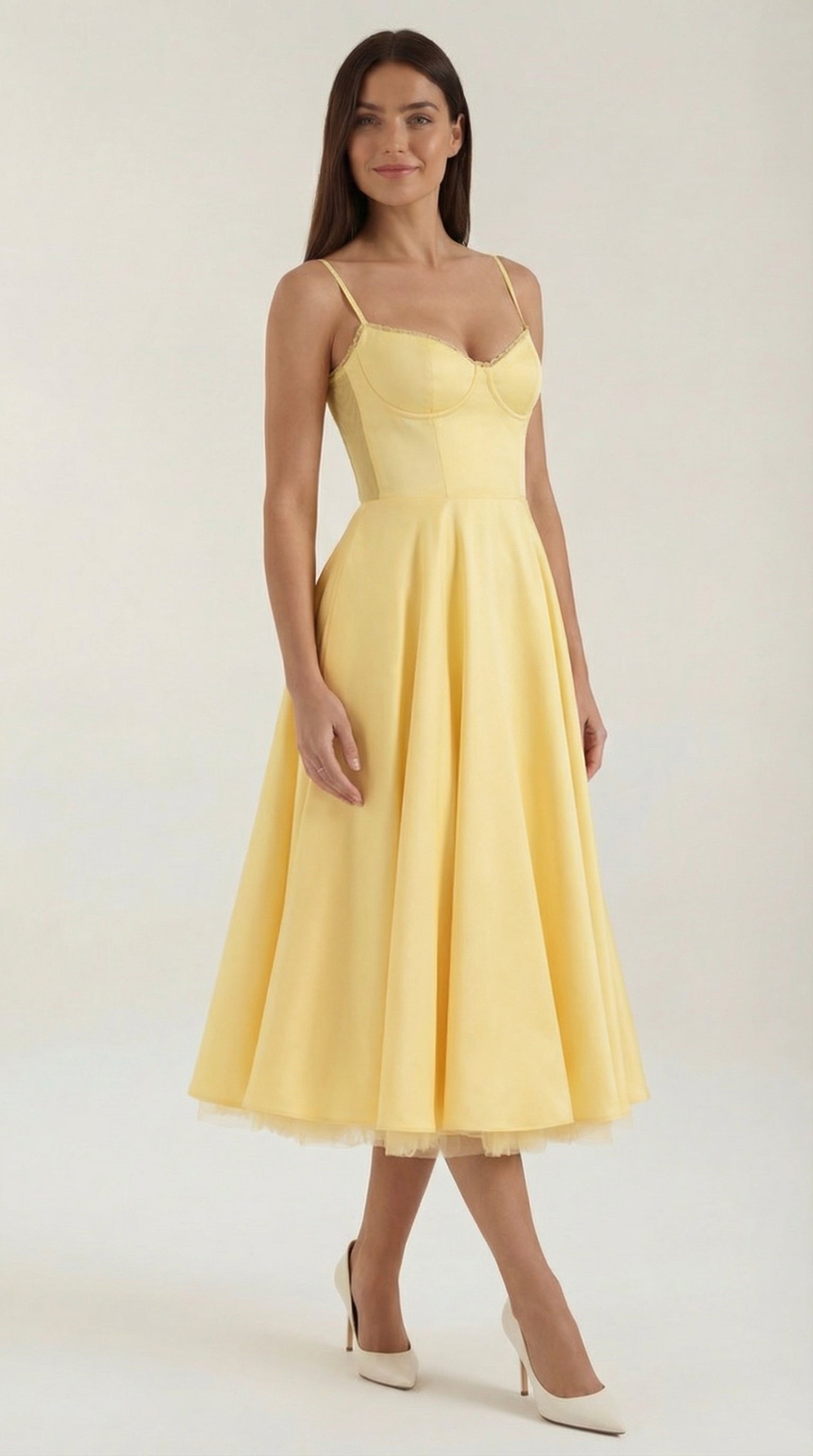 Damen Tüll Midikleid Korsett | Ausgestellt View 21