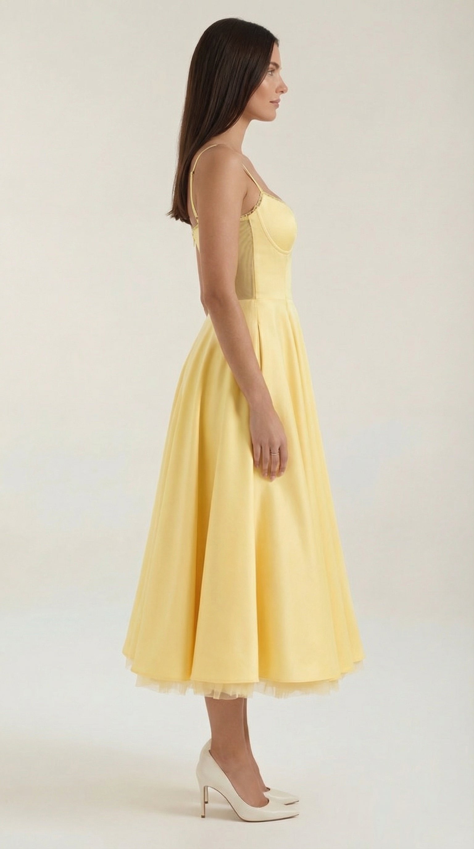 Damen Tüll Midikleid Korsett | Ausgestellt View 22