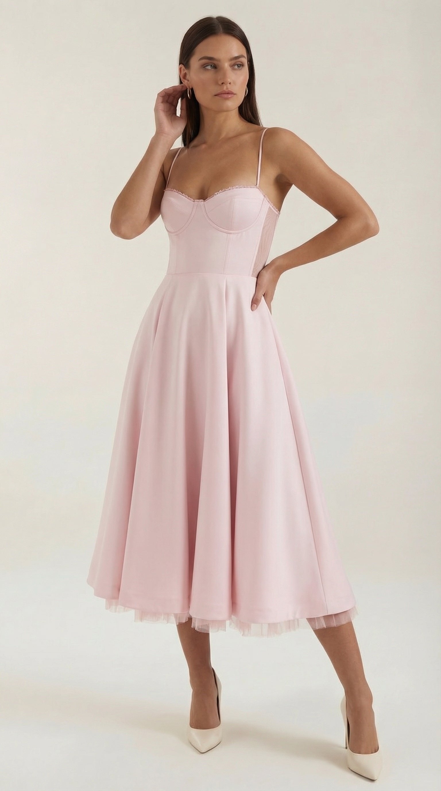 Damen Tüll Midikleid Korsett | Ausgestellt View 26