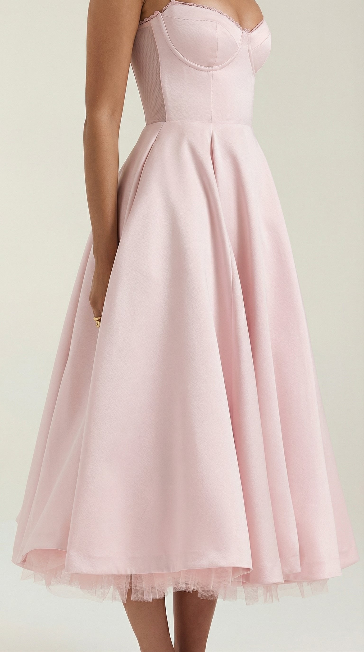 Damen Tüll Midikleid Korsett | Ausgestellt View 28