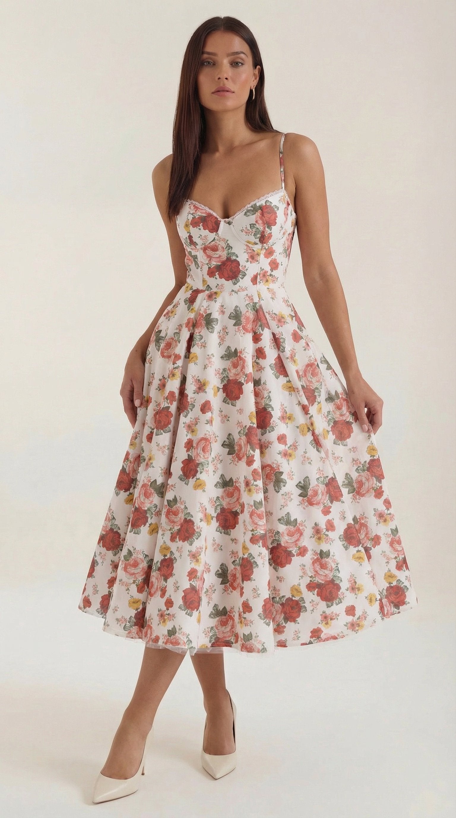Damen Tüll Midikleid Korsett | Ausgestellt View 31