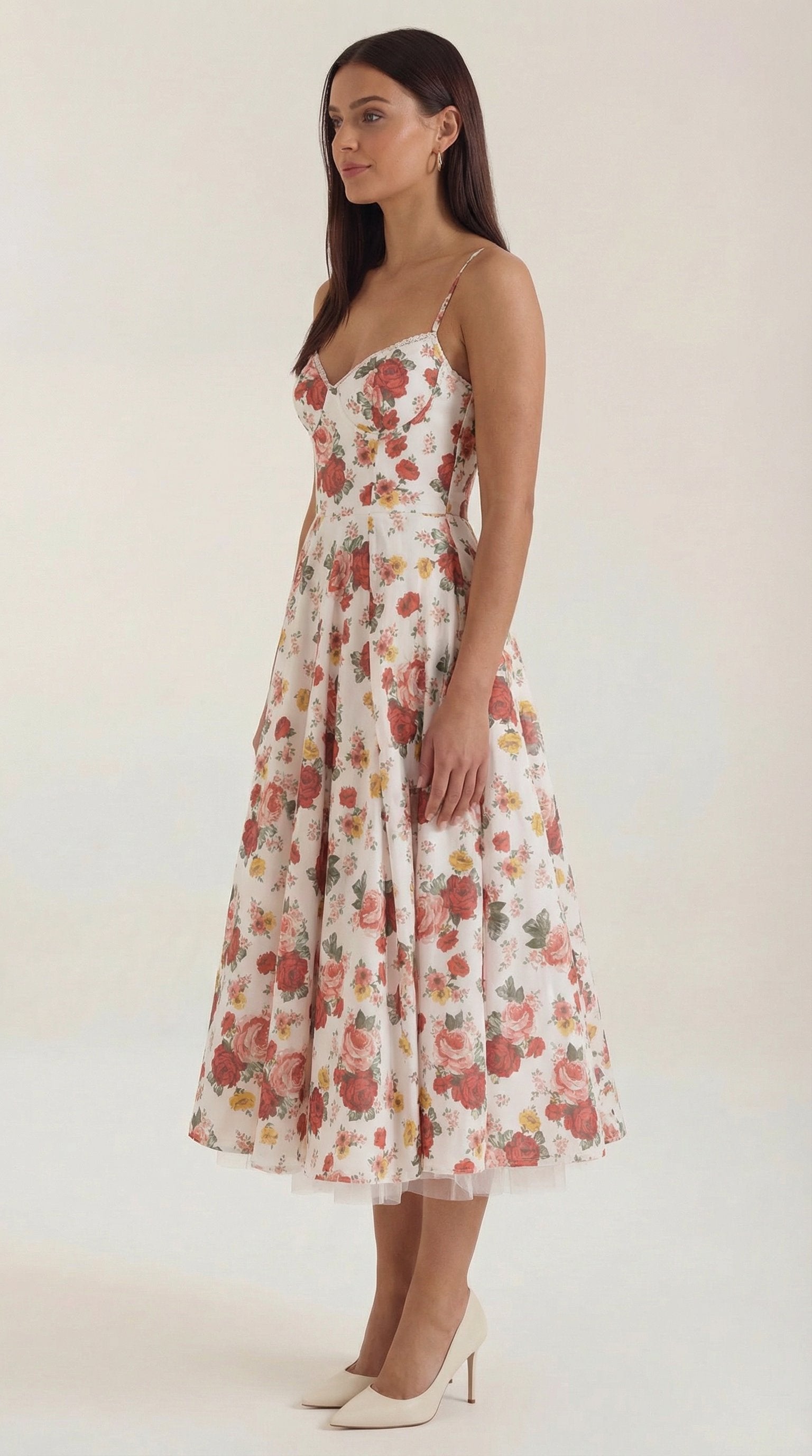 Damen Tüll Midikleid Korsett | Ausgestellt View 32