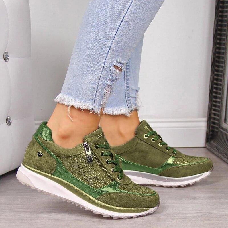 Damen Turnschuhe Strass-Verzierung | Orthopädisch Side