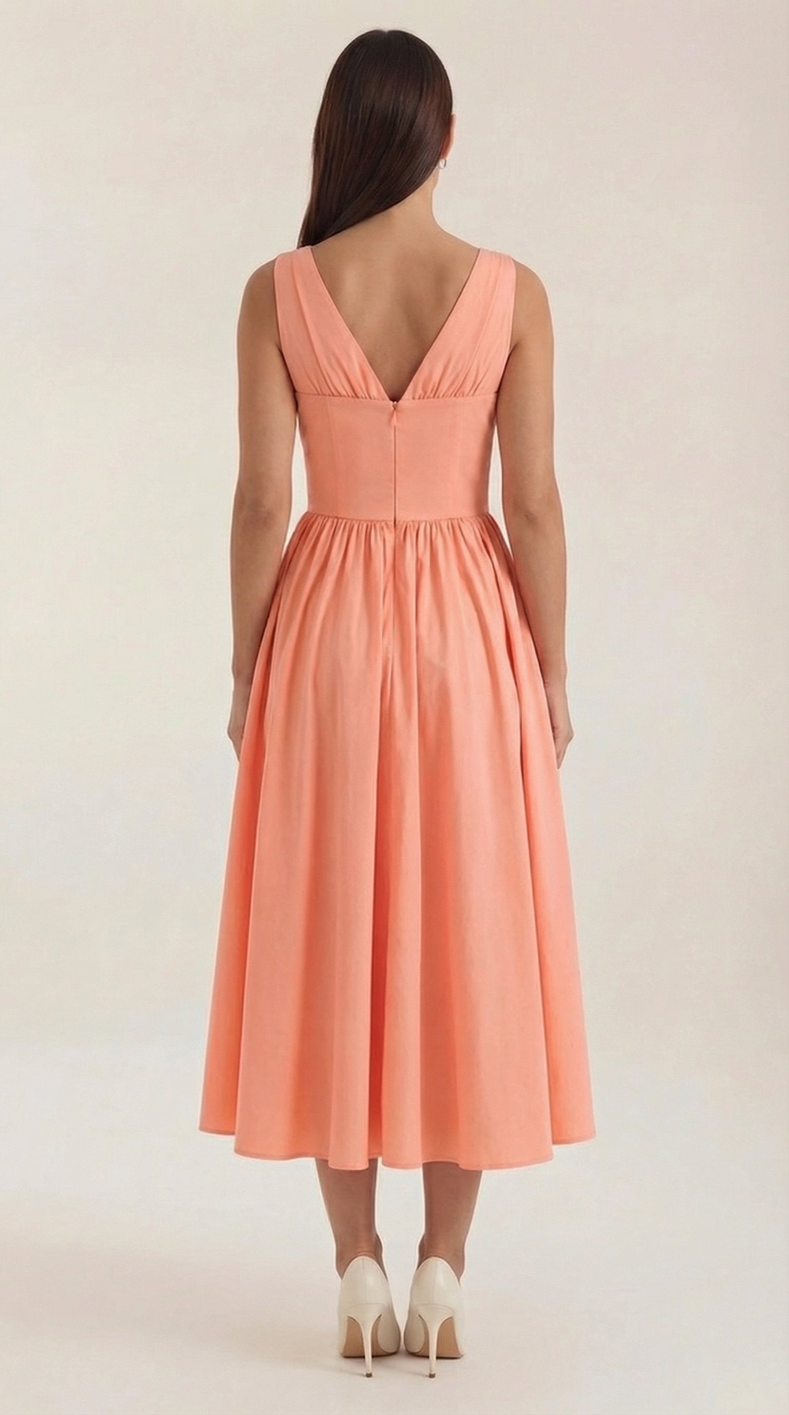 Damen V-Ausschnitt Sommerkleid | Midi Full