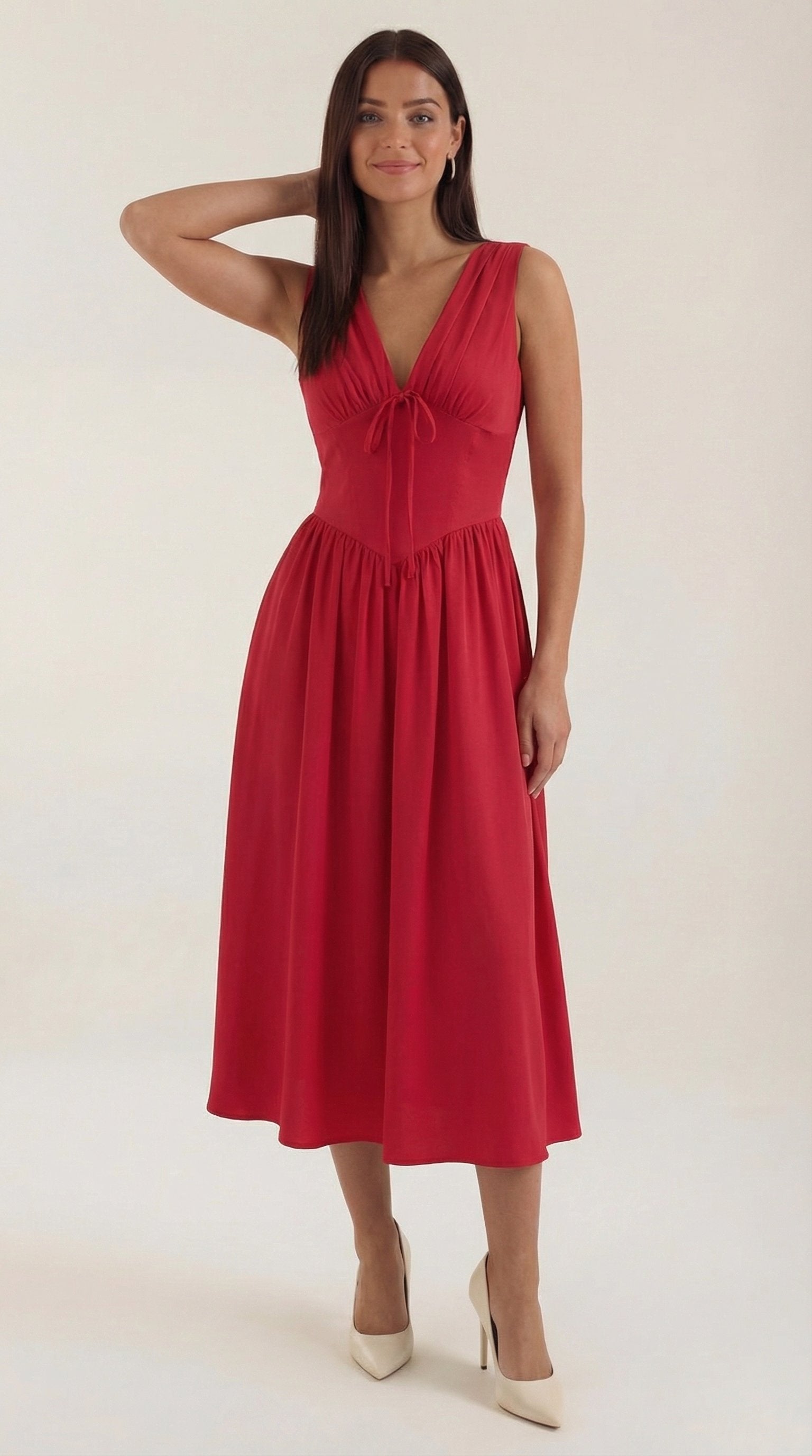 Damen V-Ausschnitt Sommerkleid | Midi View 11