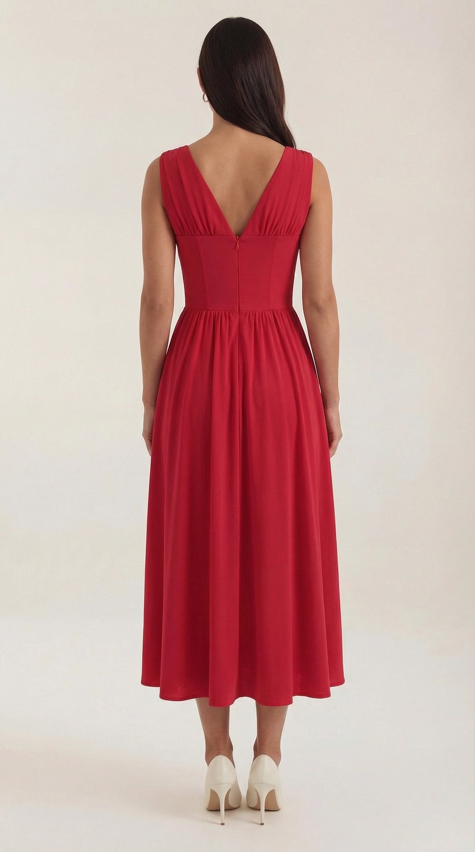 Damen V-Ausschnitt Sommerkleid | Midi View 14
