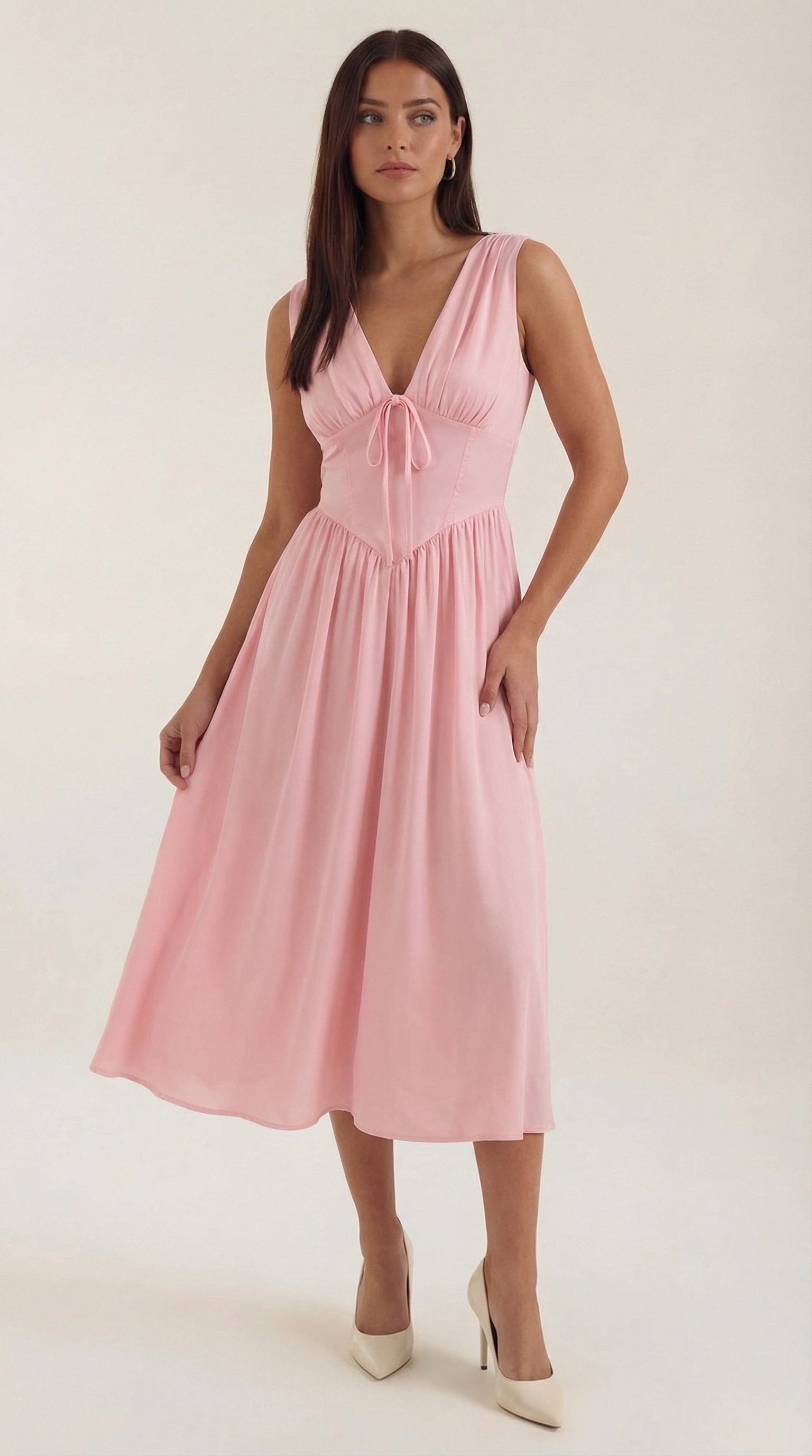 Damen V-Ausschnitt Sommerkleid | Midi View 16