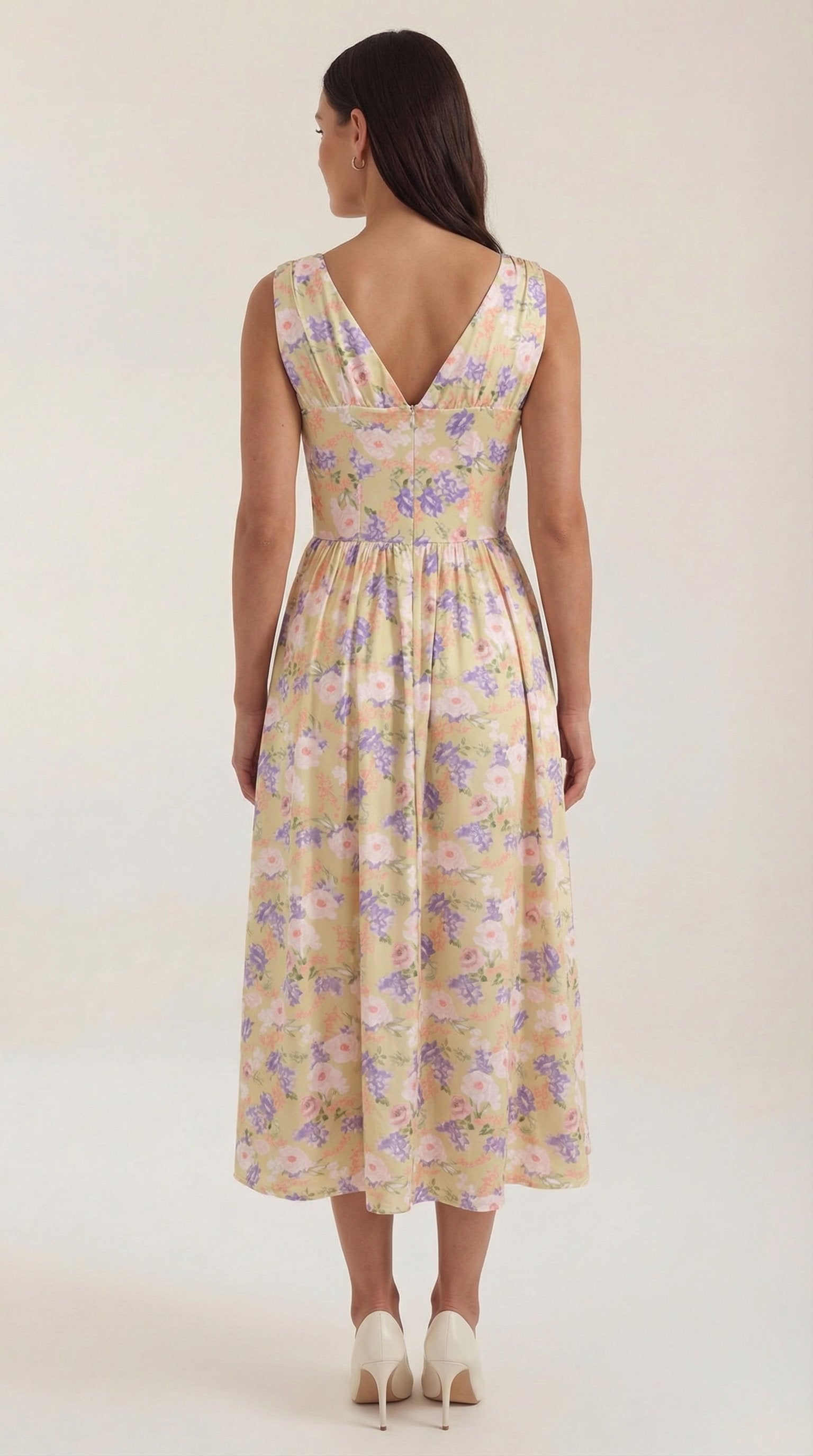 Damen V-Ausschnitt Sommerkleid | Midi View 24