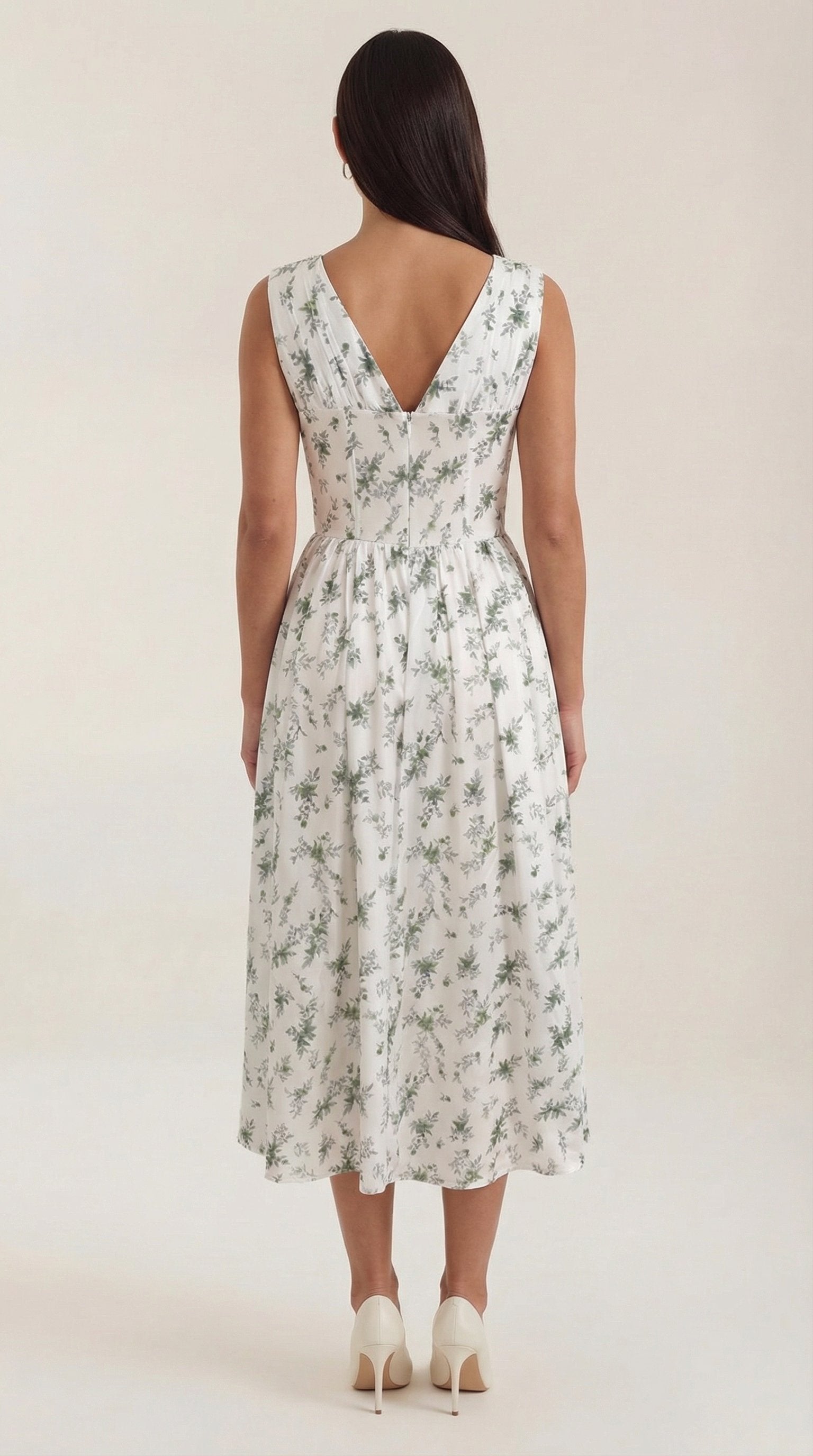 Damen V-Ausschnitt Sommerkleid | Midi View 29