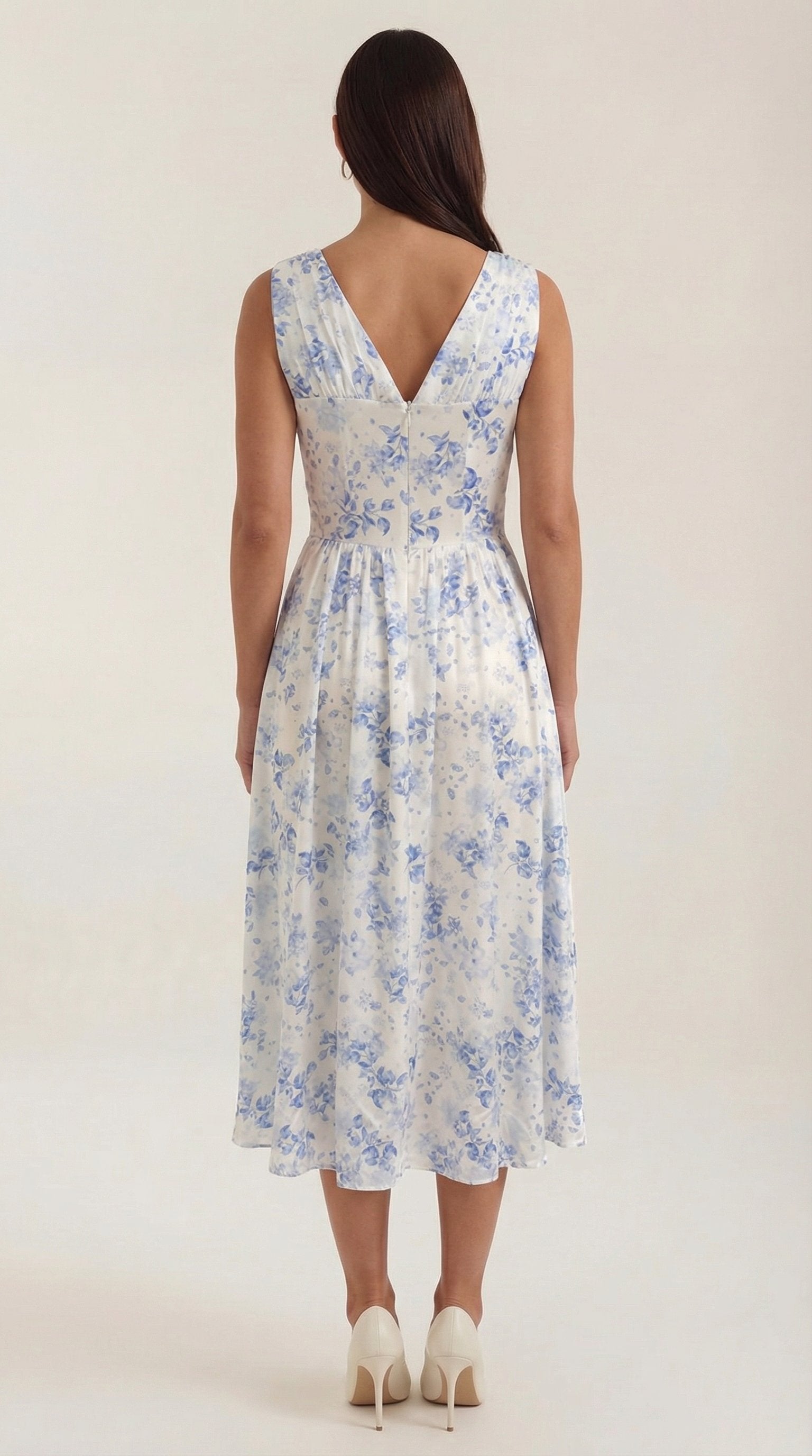 Damen V-Ausschnitt Sommerkleid | Midi View 39