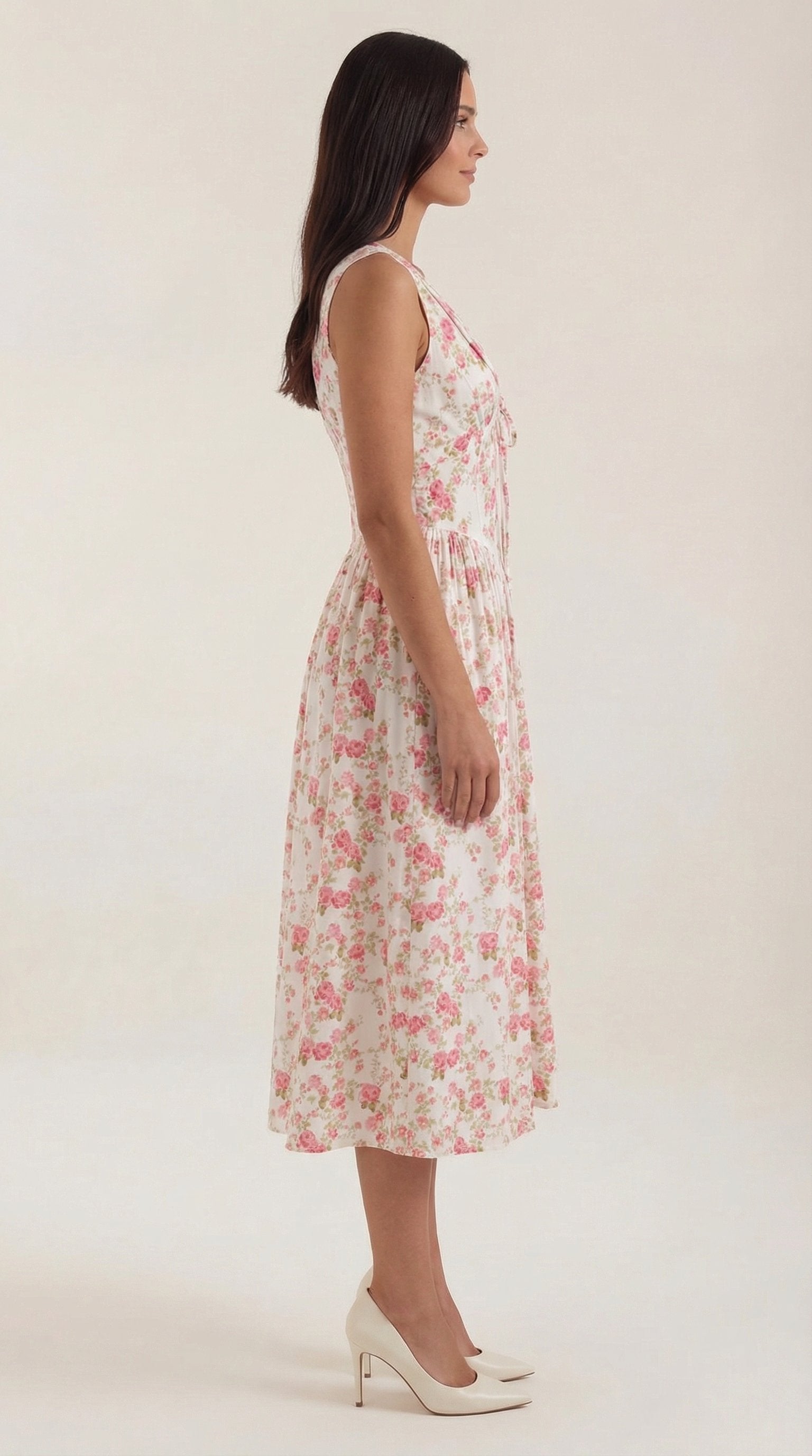 Damen V-Ausschnitt Sommerkleid | Midi View 47