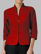 Damenbluse mit Stehkragen und 3/4-Arm