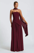 Damenkleid maxilang trägerlos