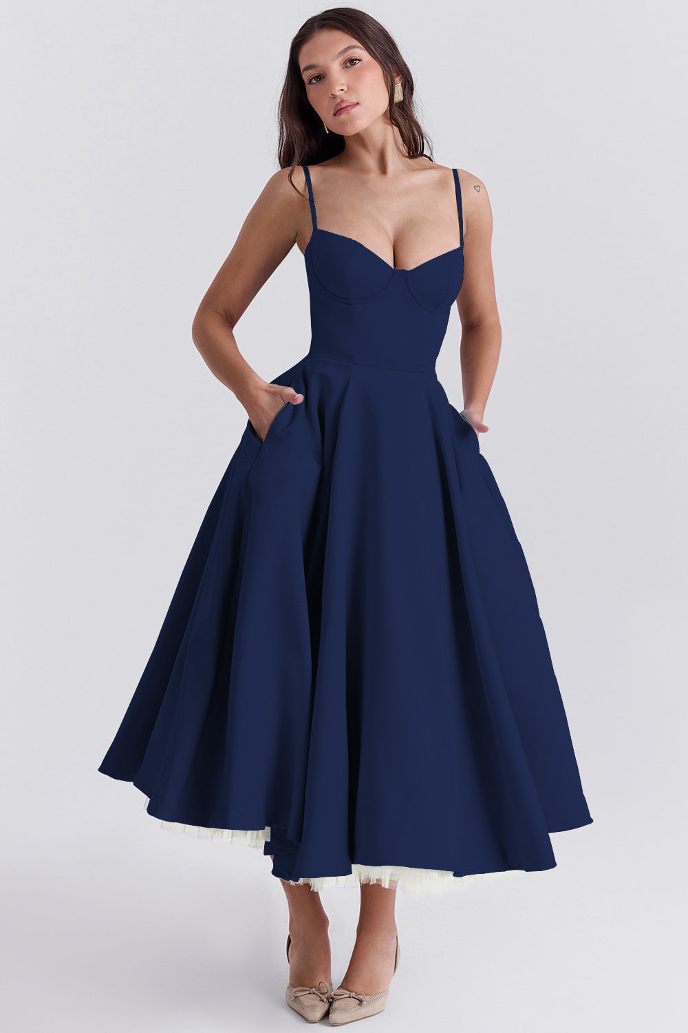Sommerkleid Damen Midilänge Bustier