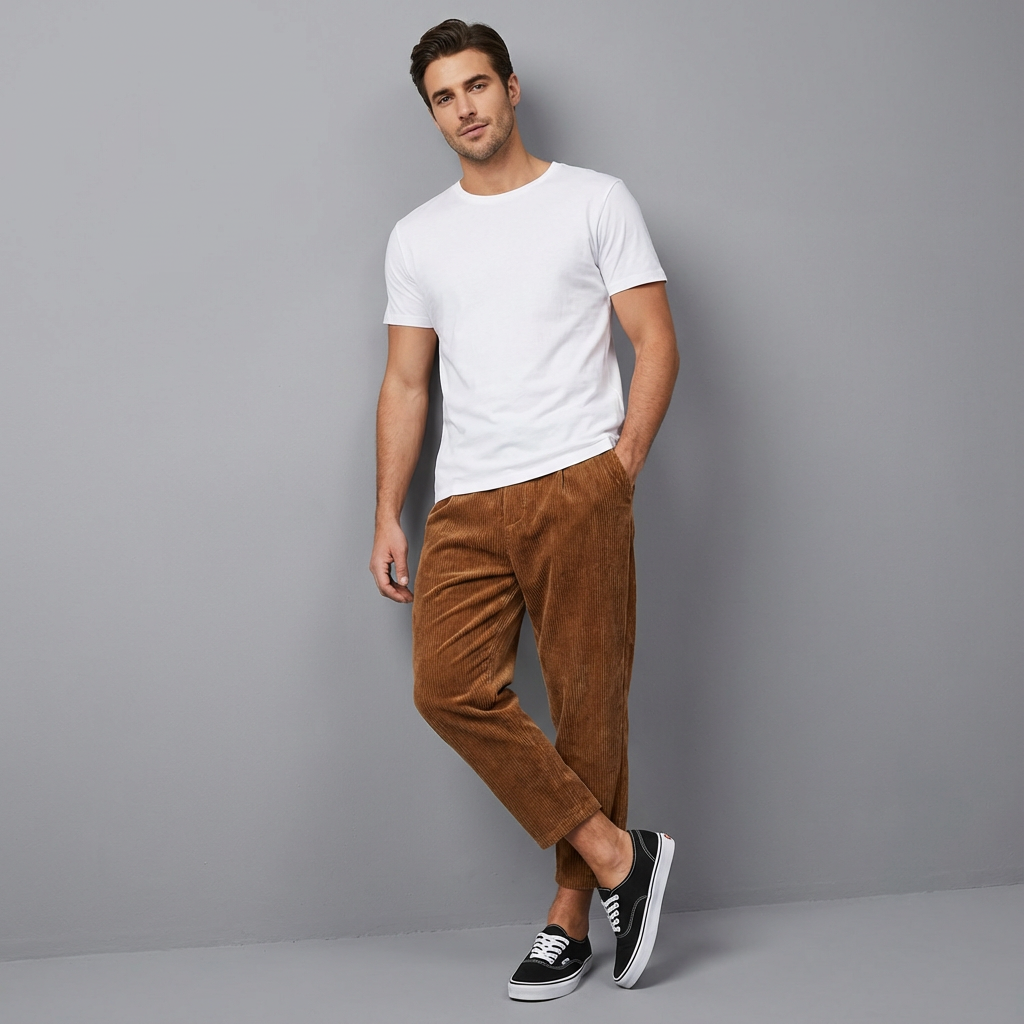 Herrenhose mit Gummibund knöchellang