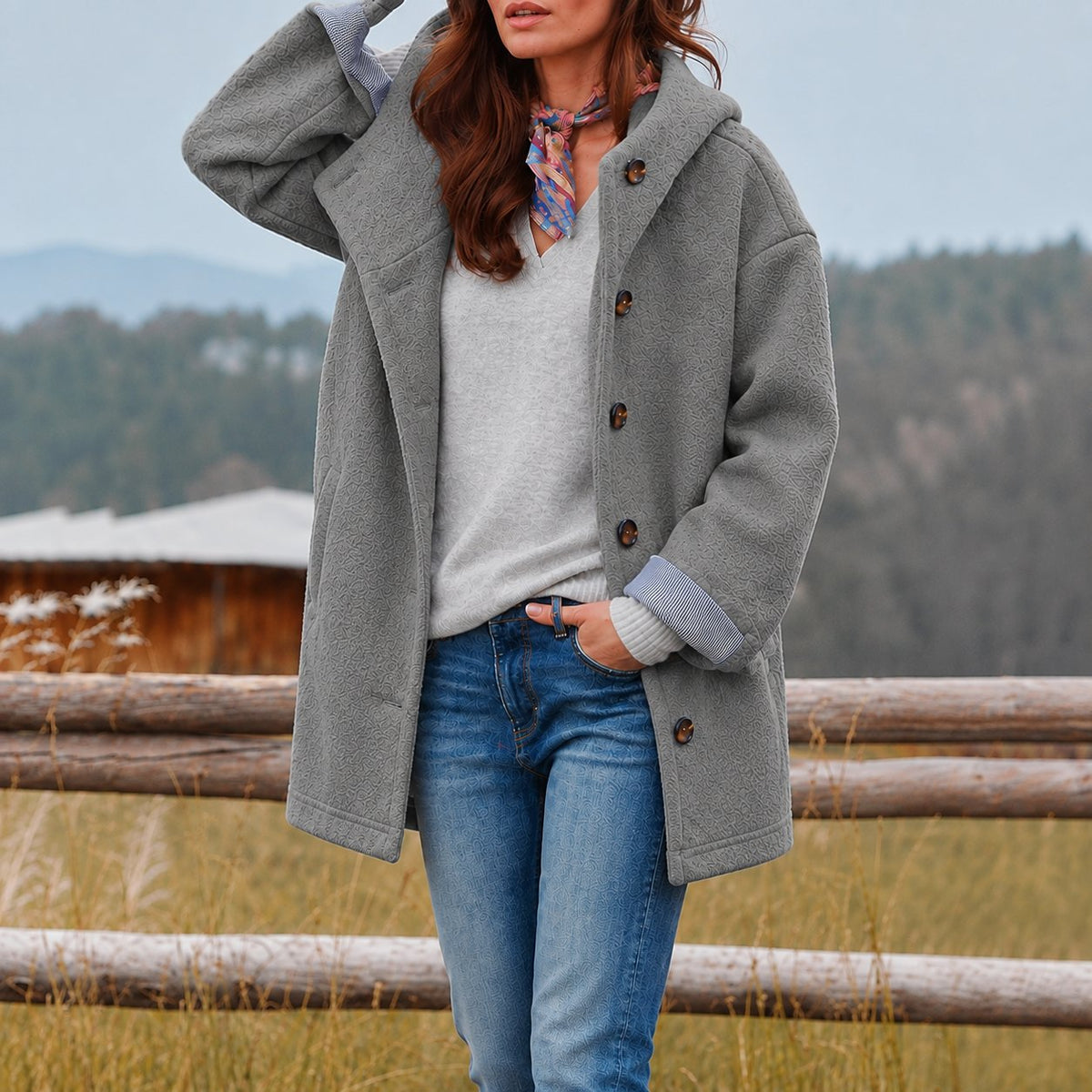 Emilia - Eleganter Slim Fit Mantel für Damen Back