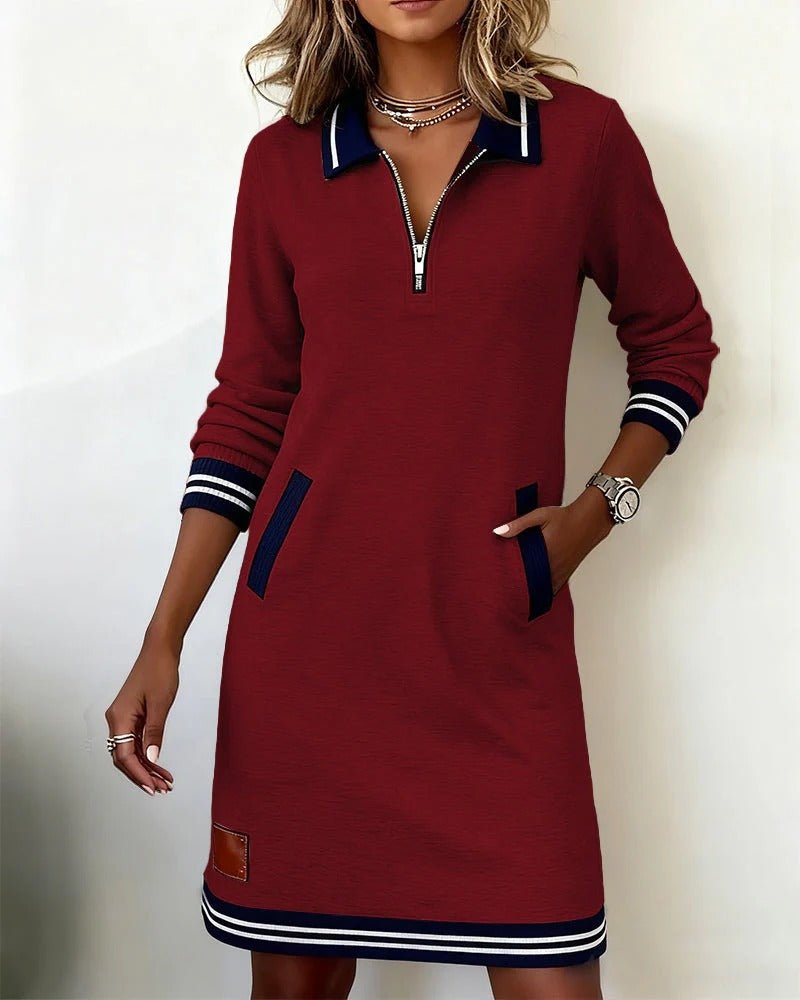Emilia - Schickes langärmeliges Baumwollkleid für Damen Alternate