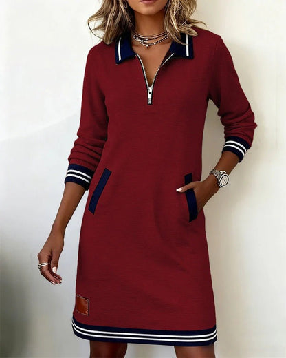 Emilia - Schickes langärmeliges Baumwollkleid für Damen Alternate