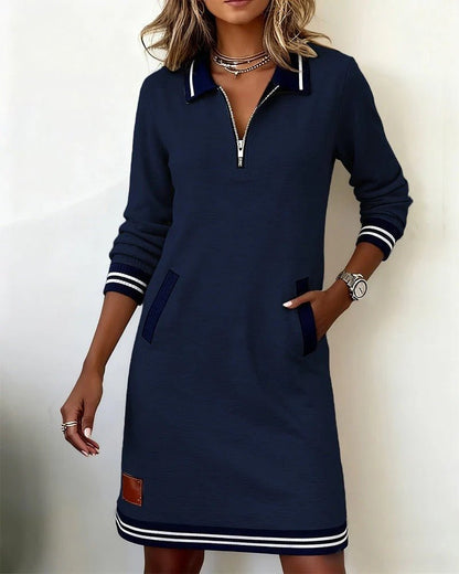 Emilia - Schickes langärmeliges Baumwollkleid für Damen View 11
