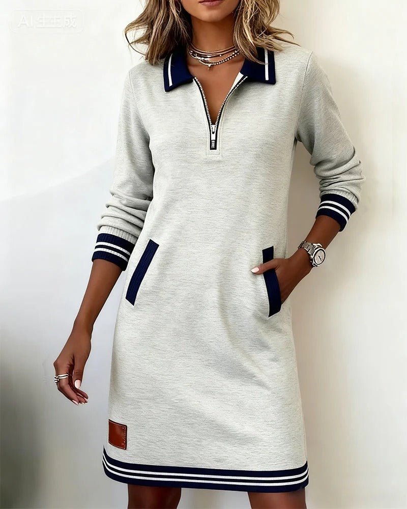 Emilia - Schickes langärmeliges Baumwollkleid für Damen View 13
