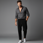 Herrenhose mit Gummibund knöchellang