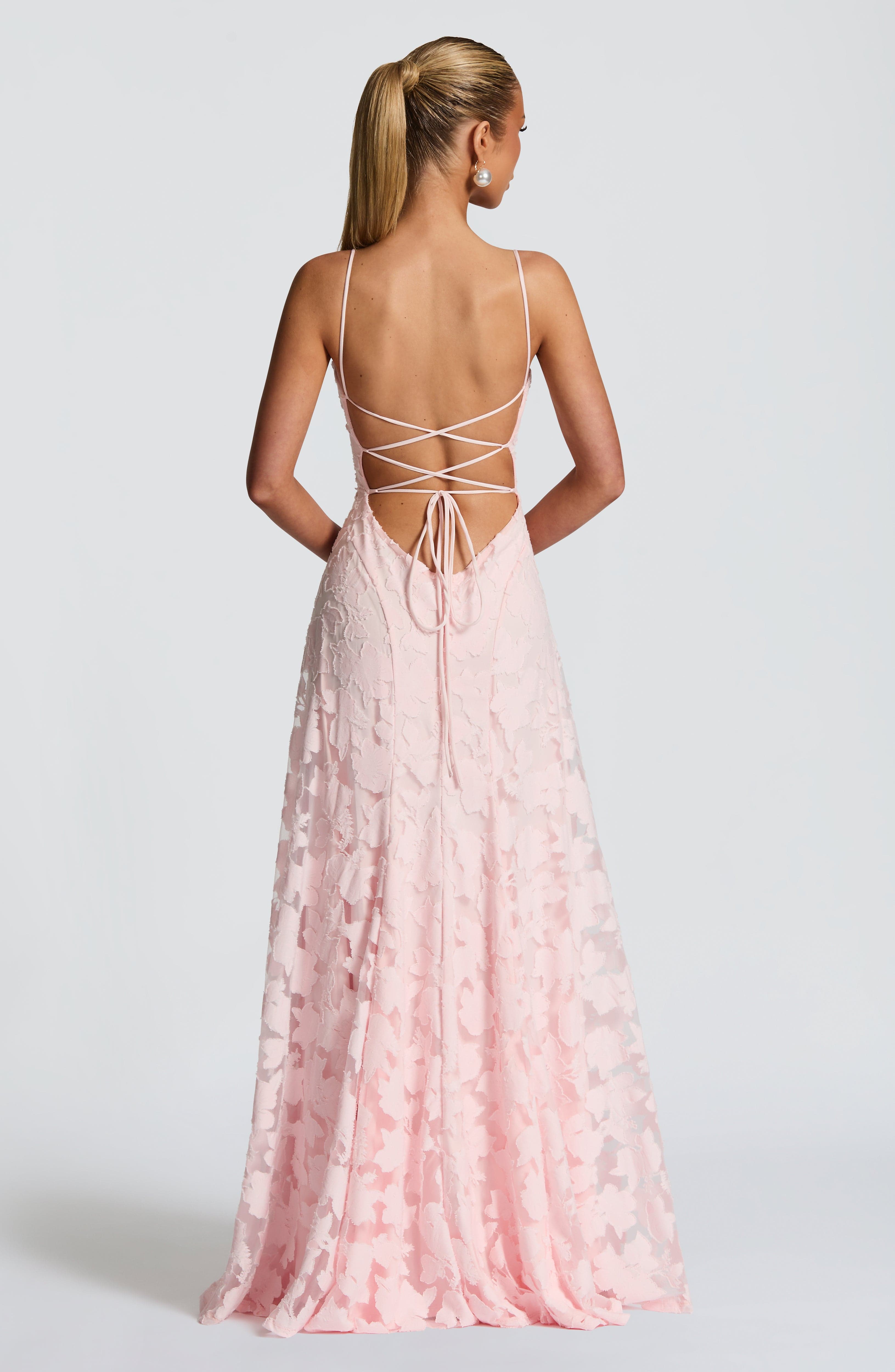 Damen Maxikleid mit Blumenstruktur