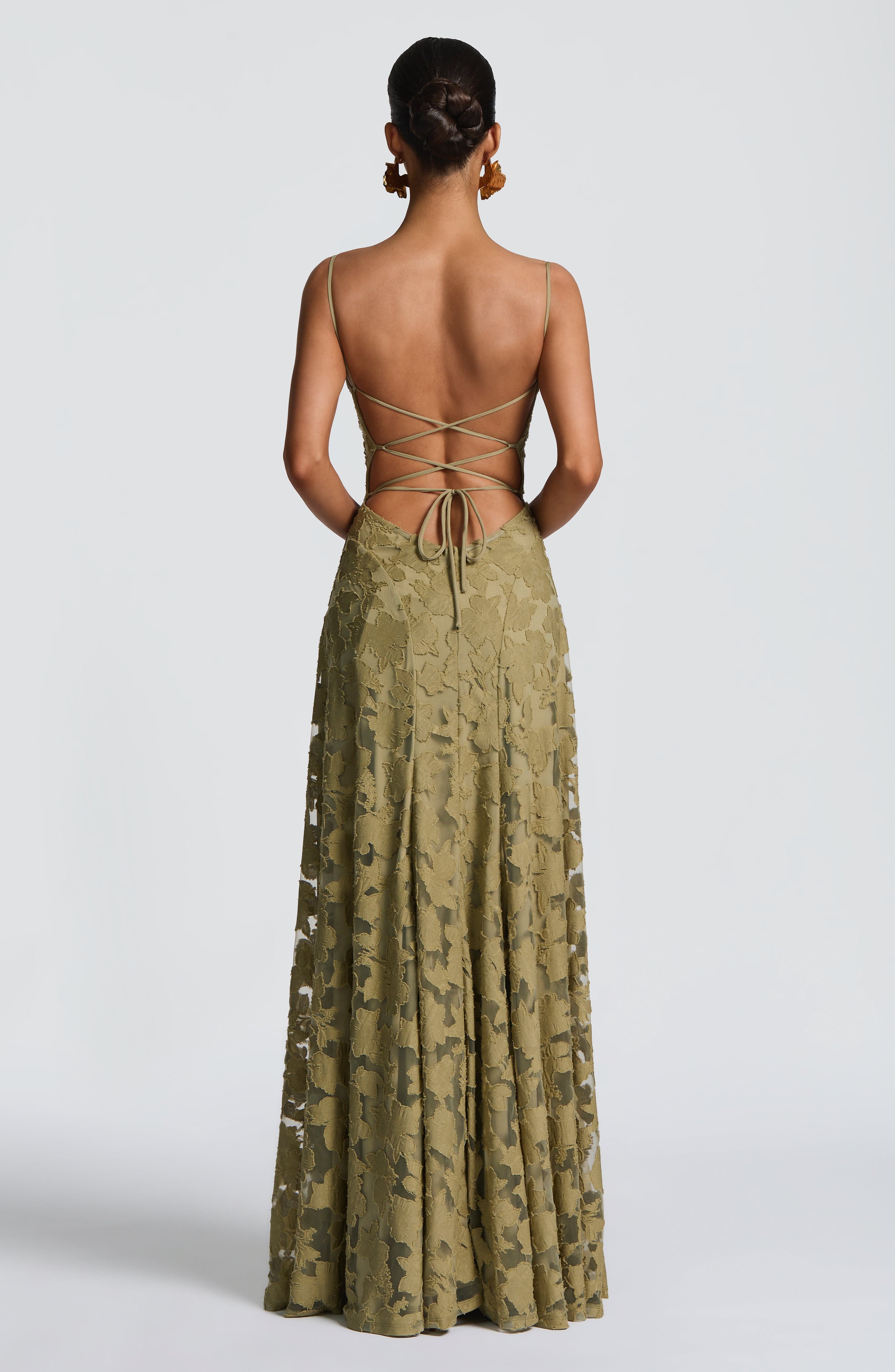 Damen Maxikleid mit Blumenstruktur