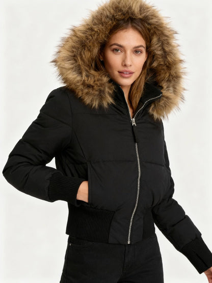Frieda - Gesteppte Winterjacke mit Kapuze für Damen Back