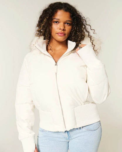 Frieda - Gesteppte Winterjacke mit Kapuze für Damen Full