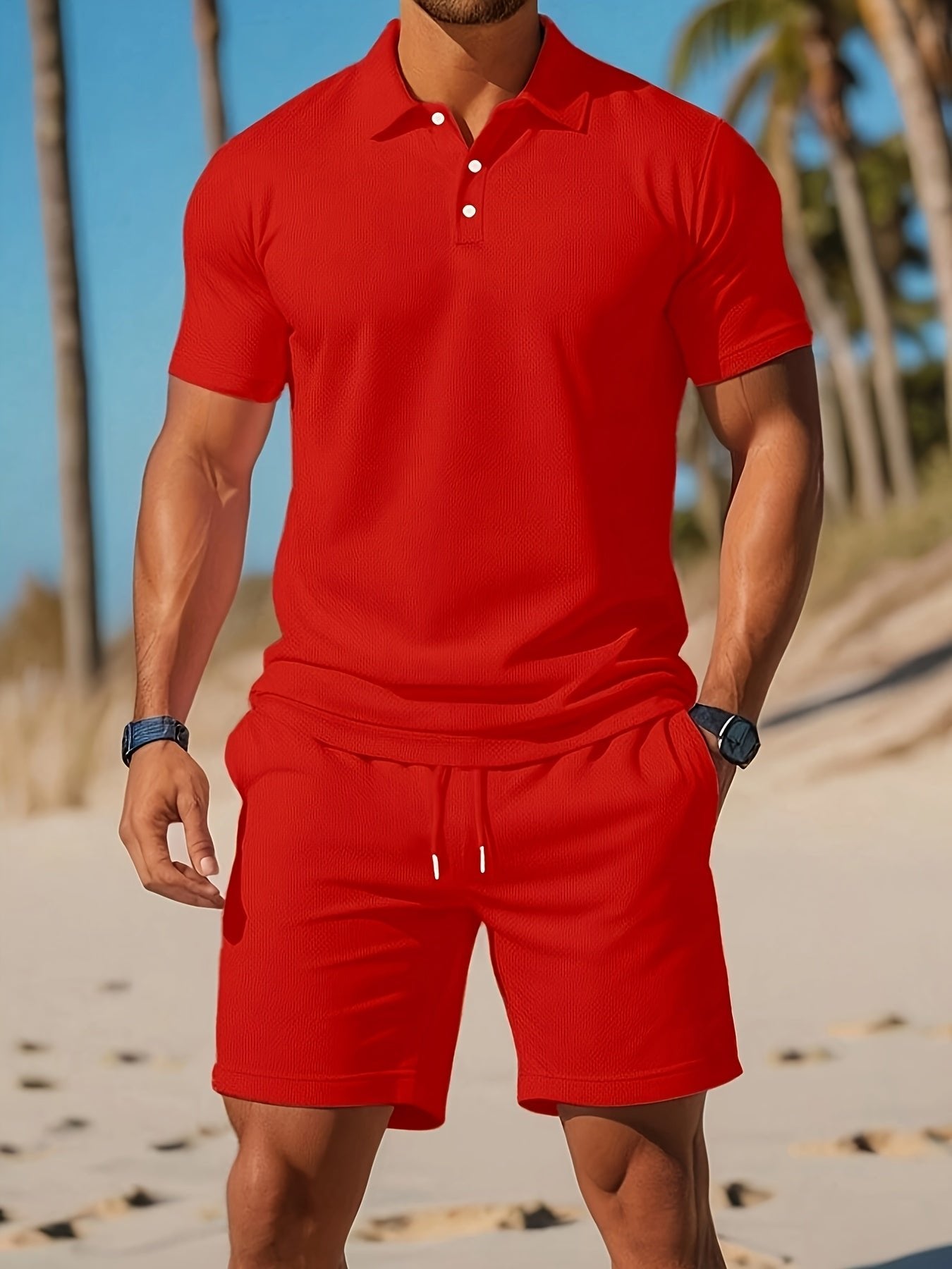 Herren Freizeitset Koordiniert | Polo-Shorts Lifestyle