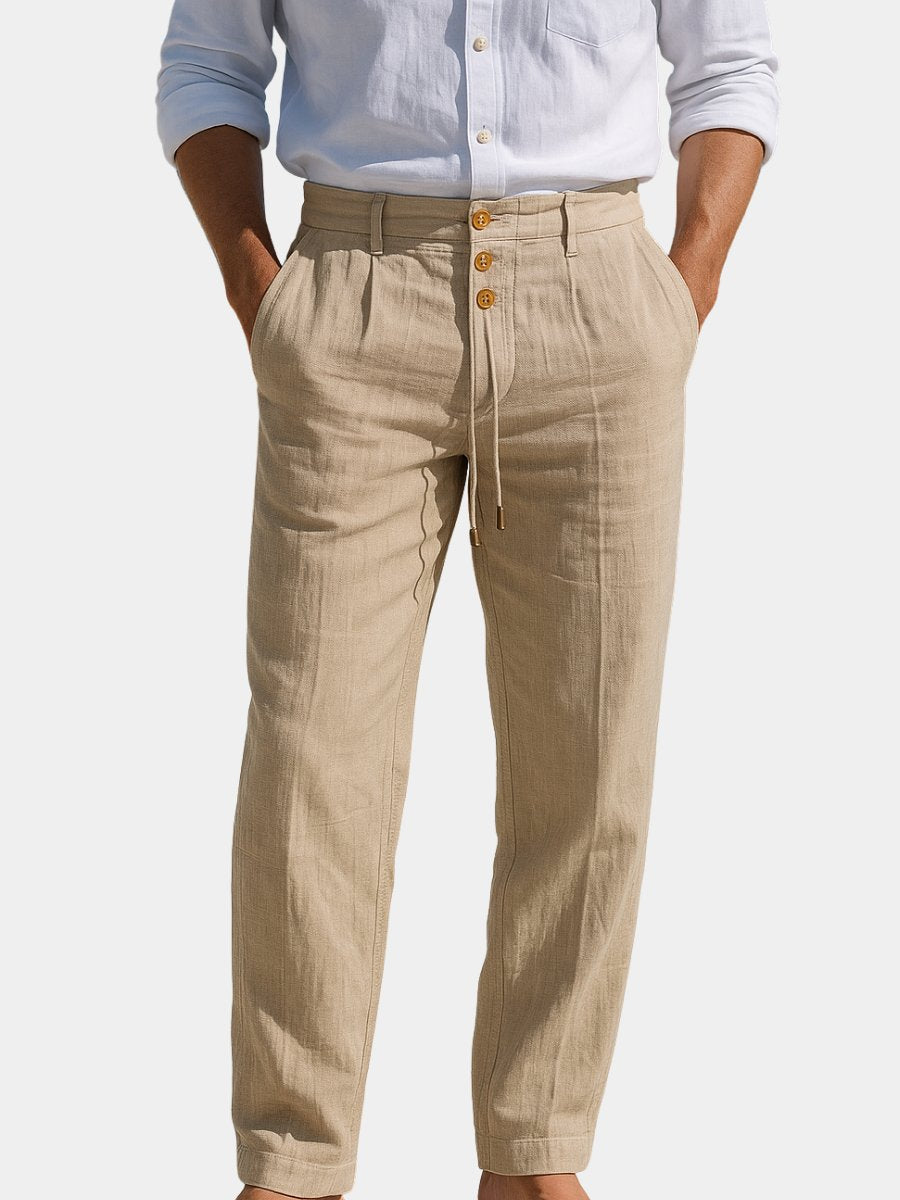 Herren Leinenhose Knopfleiste | Sommer Hero