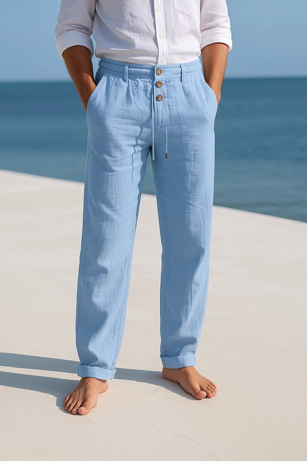 Herren Leinenhose Knopfleiste | Sommer Lifestyle