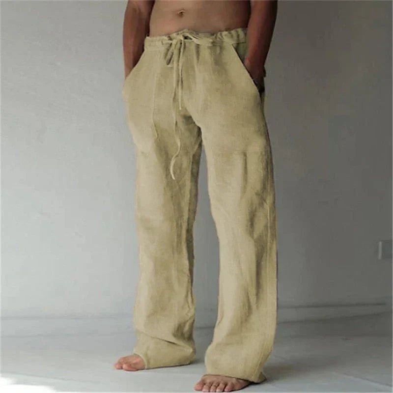 Herren Leinenhose Weites Bein | Entspannt Detail