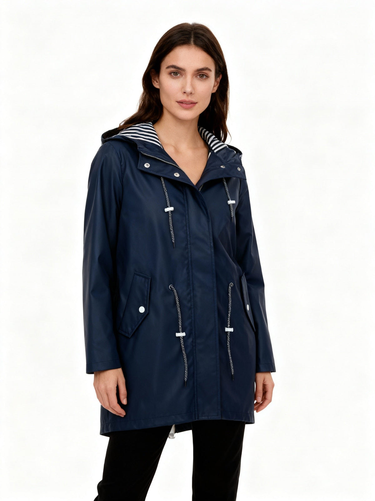 Ida - Wetterfester Mantel mit Kapuze für Damen Angle