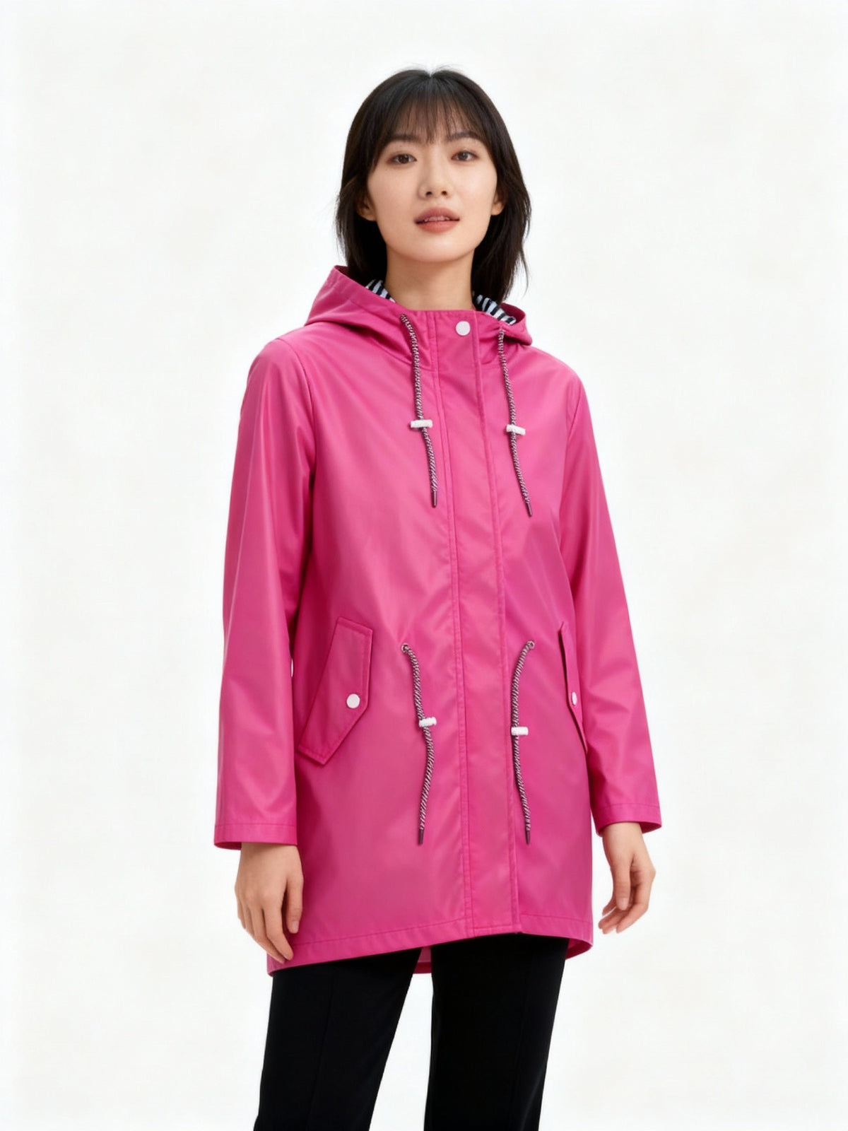 Ida - Wetterfester Mantel mit Kapuze für Damen Back