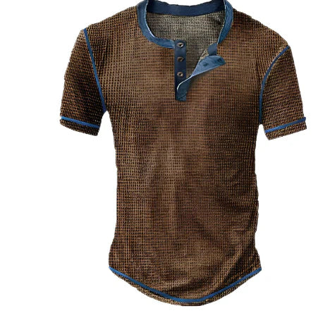 Henley-Shirt Herren kurzarm mit Knopfleiste
