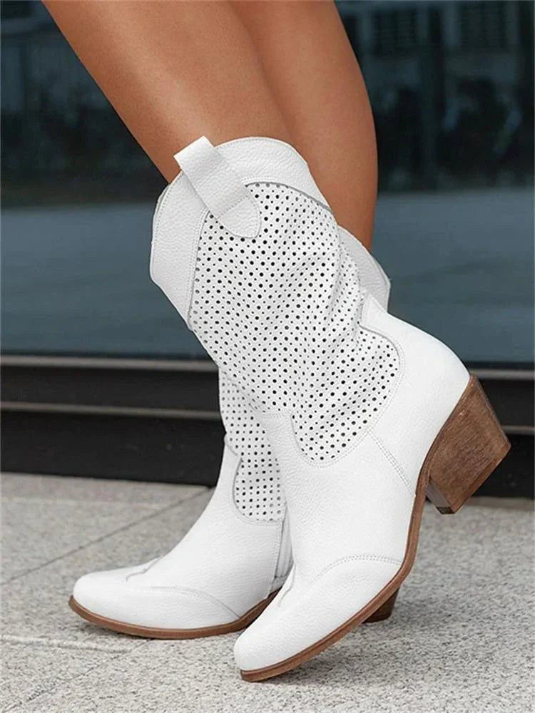 Ivy - Stylische Cowboy-Stiefel mit Reißverschluss für Damen Detail