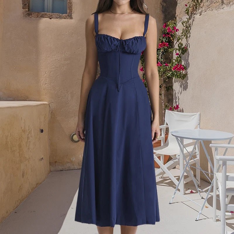 Sommerkleid Damen Bustier Midi mit Trägern