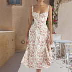 Sommerkleid Damen Bustier Midi mit Trägern