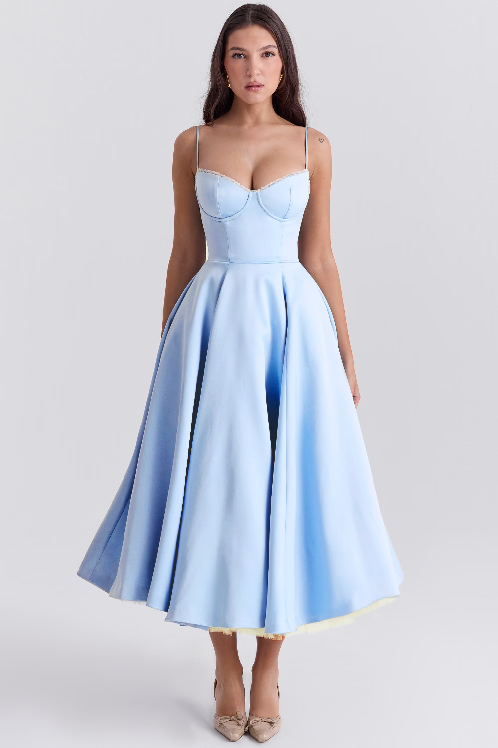 Sommerkleid Damen Midilänge Bustier